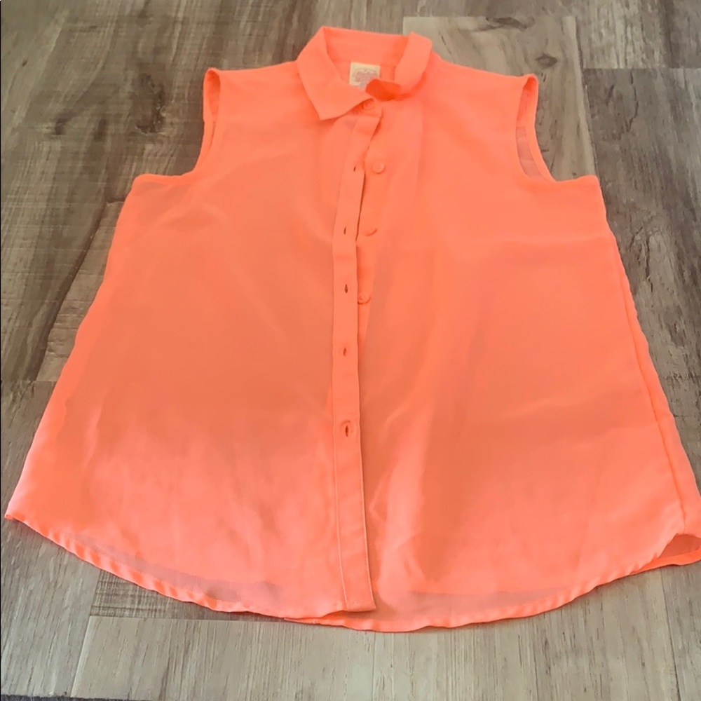 Orange sheer top